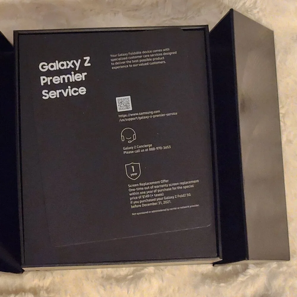 Samsung Galaxy Z Fold 2 5G Black Empty Phone BOX (no phone) + All Inserts